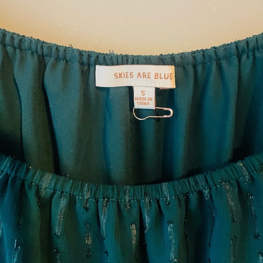 Skies Are Blue Emerald Long Sleeve Dress - Picture 5 of 9